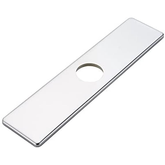 BWE Faucet Cover Sink Hole Deck plate 10 Inch for 1 or 3 Hole Chrome Bathroom or Kitchen Sink Faucet Oversized Escutcheon Plate Vessel Vanity Basin Sink Stainless Steel Plate Square Modern