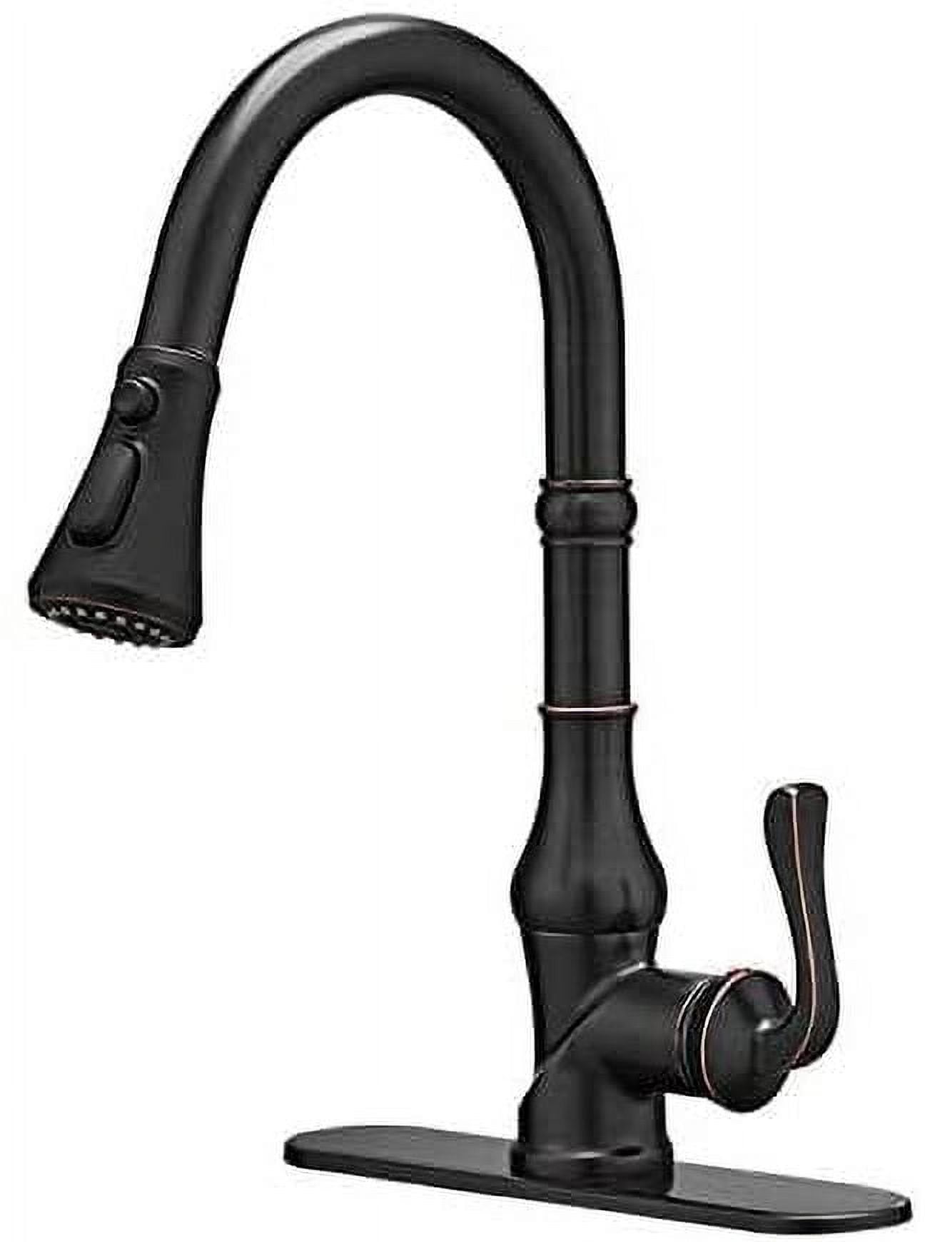 Oil-Rubbed Bronze Pull-Down Kitchen Faucet with Spray