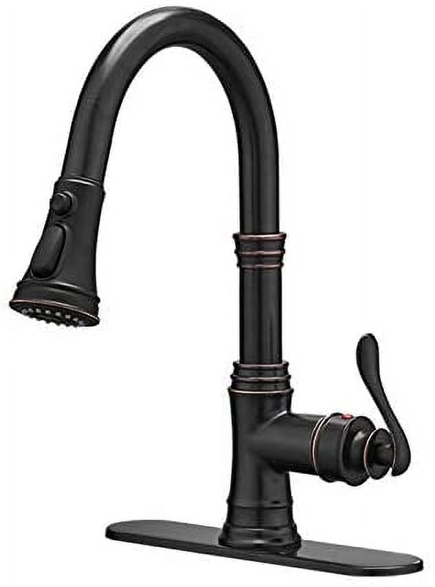 Oil-Rubbed Bronze Pull-Down Kitchen Faucet with Spray
