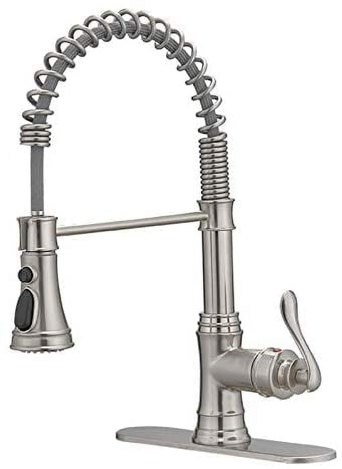Brushed Nickel Single-Handle Pull-Down Sprayer Kitchen Faucet