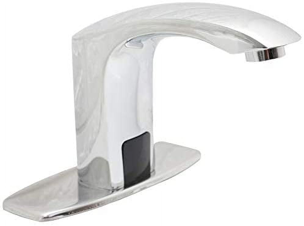 Polished Chrome Touchless Bathroom Faucet with Deck Plate