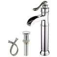 thumbnail image 1 of BWE Polished Chrome Waterfall Commercial Single Handle Lever One Hole Bathroom Vessel Sink Faucet Deck Mount, 1 of 8