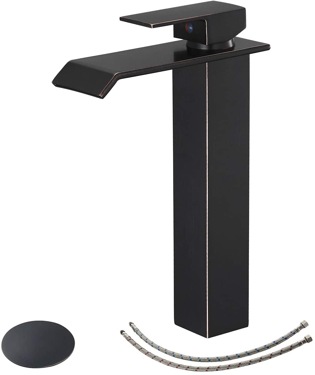 Oil-Rubbed Bronze Tall Vessel Sink Faucet with Drain Assembly