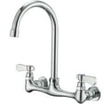 thumbnail image 1 of BWE Wall Mount Kitchen Faucet Polished Chrome 8 Inch Center Commercial Double Handle with Swivel Spout Sink Faucet Utility Laundry Restaurant Bar Mixer Tap Brass Constructed, 1 of 26