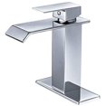 thumbnail image 1 of BWE Waterfall 1 Hole Single-Handle Low-Arc Bathroom Faucet in Polished Chrome, 1 of 8