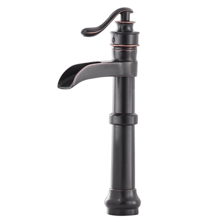 BWE Waterfall Spout Single Handle Lever One Hole Bathroom Vessel Sink Faucet Oil Rubbed Bronze Commercial
