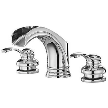 BWE Widespread Bathroom Faucet with Supple Line 8-16 Inch 3 Holes Two Handle Waterfall Faucet Lavatory Basin Mixer Tap Commercial Sink Brushed Nickel