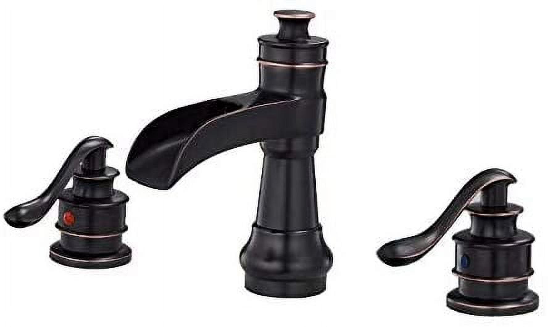 Oil-Rubbed Bronze 8-Inch Waterfall Widespread 2-Handle Bathroom Faucet