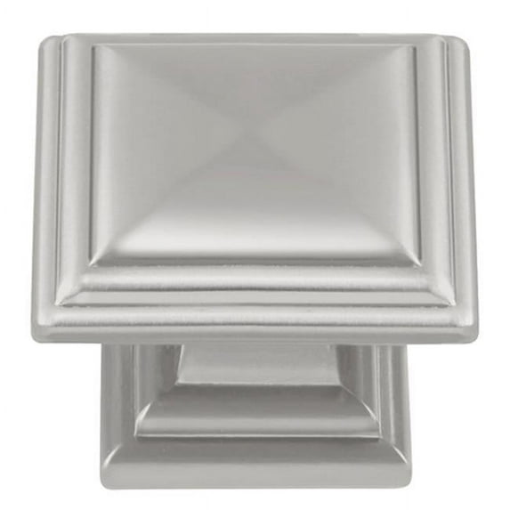 BWHH74639 SN Belwith Knob, 1.31 in. Square Satin Nickel