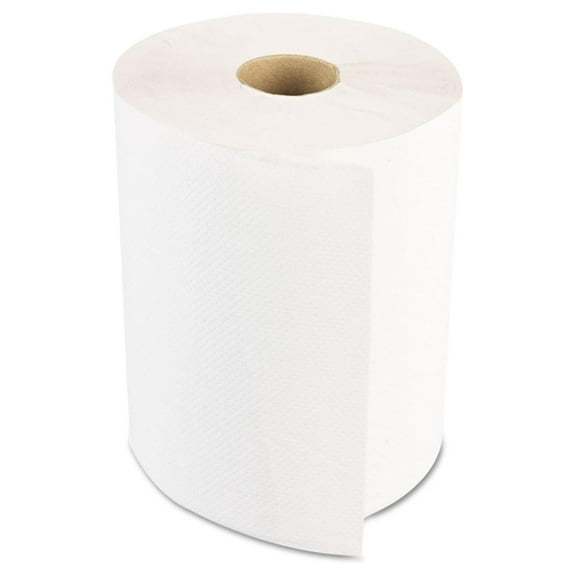 BWK6250 Paper Towels - 8in x 350ft, 1-Ply Hardwound Roll, White (12/Carton) - Washroom Hand Drying, Non-Perforated Towels for Commercial & Home Use