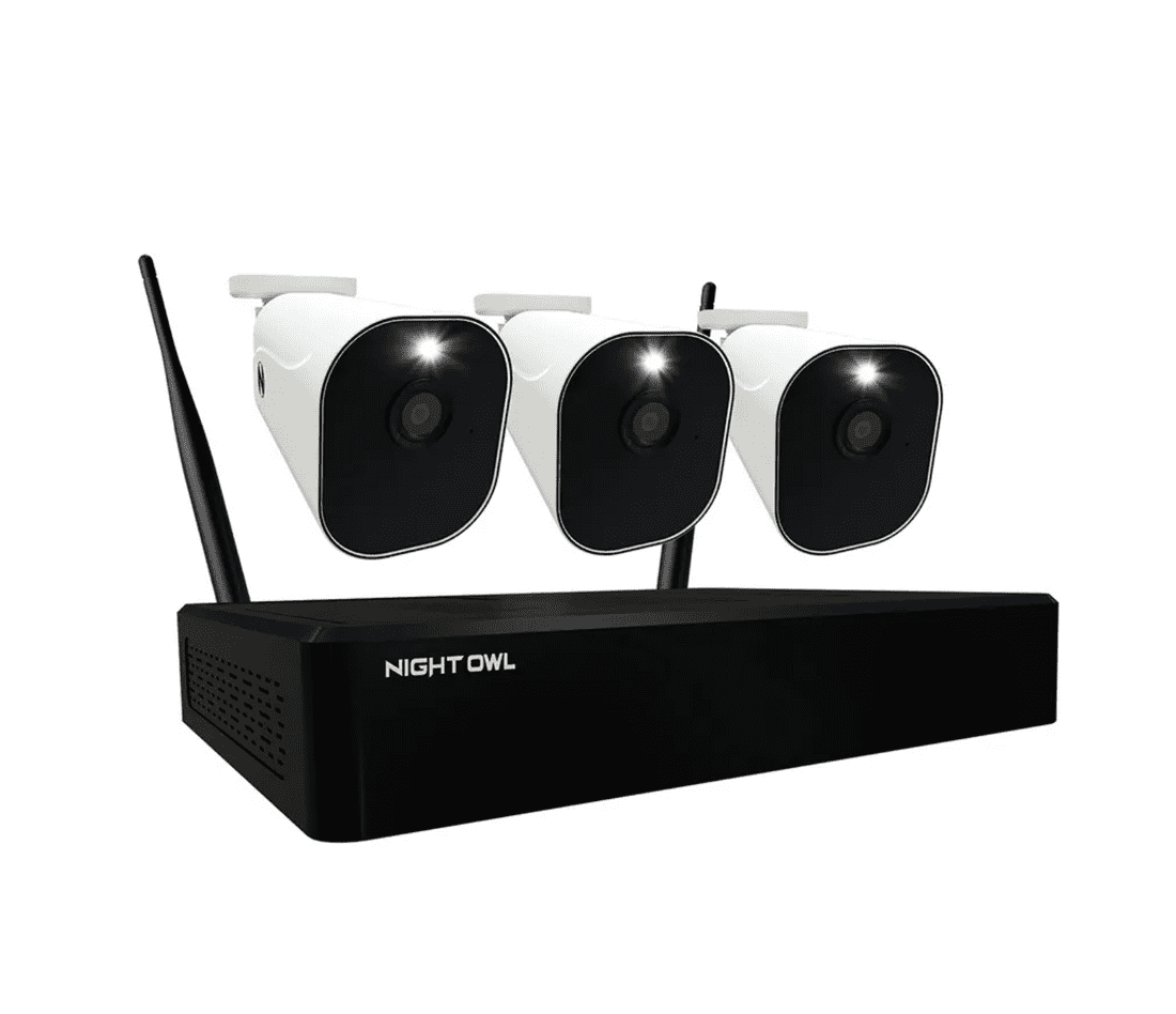 Night Owl 10 Channel 1080p Wi-Fi NVR with 1TB Hard Drive and 3 Wire Free Battery 1080p Spotlight Cameras with 2-Way Audio