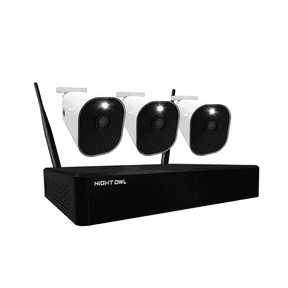 Night Owl 10 Channel 1080p Wi-Fi NVR with 1TB Hard Drive and 3 Wire Free Battery 1080p Spotlight Cameras with 2-Way Audio