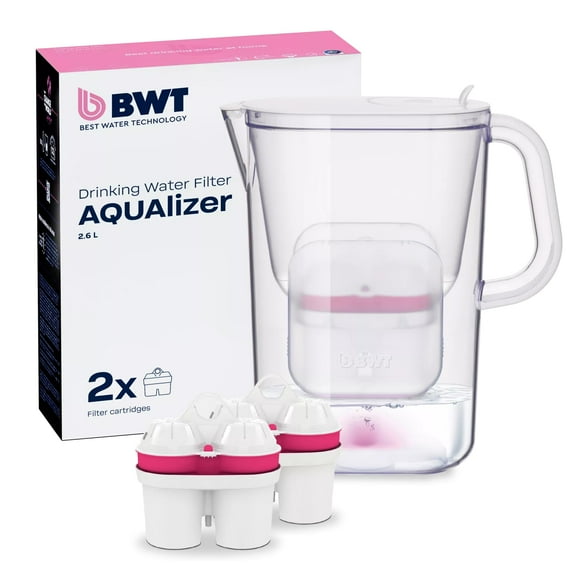 BWT AQUAlizer Baselight, 2.6 Liter, Water Mineralizer & Filtration Jug - Includes 2 Magnesium Filters Enricher Cartridge, for Tea & Coffee Water, Prevents limescale, removes Lead & Chlorine