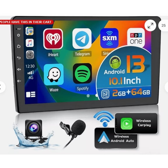 BWTAUTTO 10.1" Car Stereo for Jeep Compass 2012, Wireless CarPlay Android Auto Touchscreen Radio with Bluetooth GPS Navigation Backup Camera & Mic, WiFi USB Support