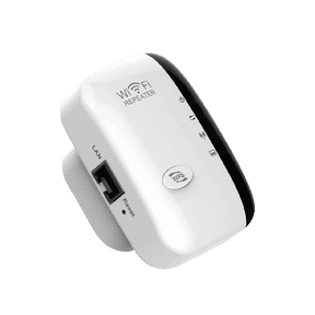 BWTAUTTO WiFi Range Extender 2.4GHz 300Mbps Wireless Internet Booster Amplifier Integrated Antennas LAN Port White Auto Home Use