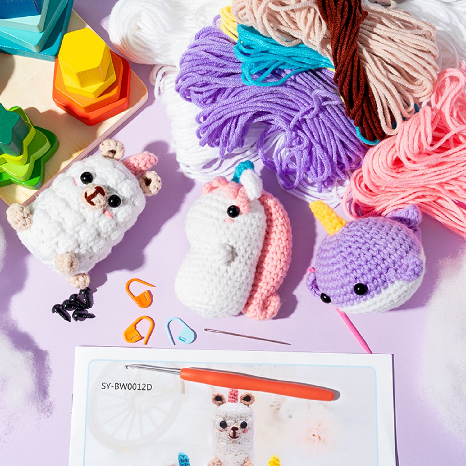 BWkoss Beginner Crochet Kit for Adults Kids DIY Unicorns Craft Complete  Material Pack with Step-by-Step Instruction for Knitting Enthusiast 