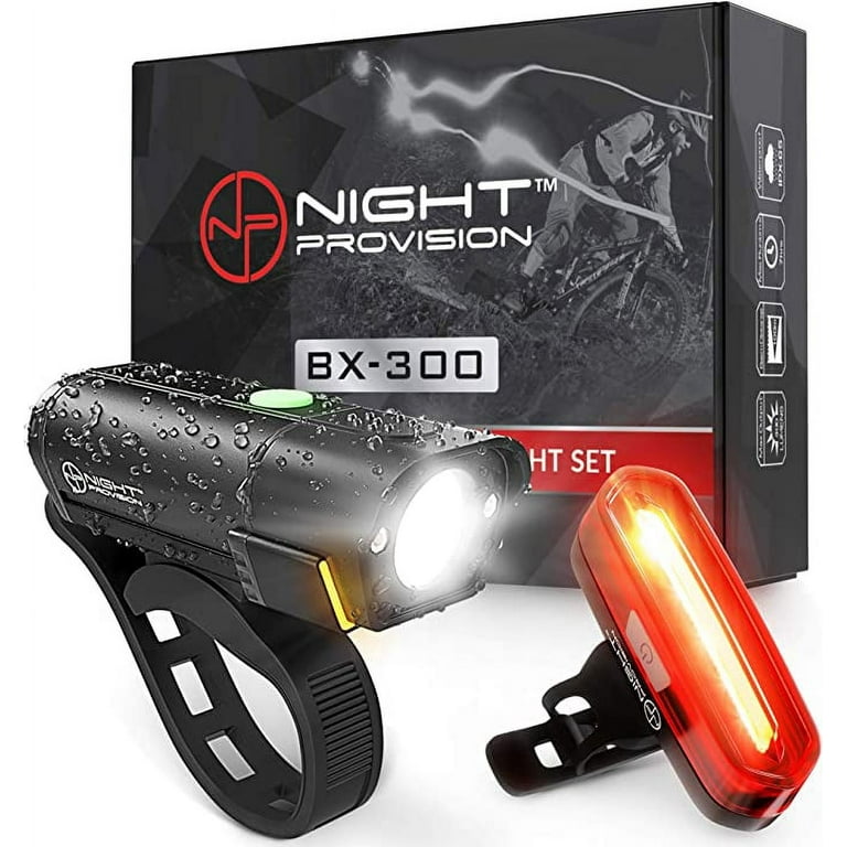 BX 300 Rechargeable USB Bike Light Set Front and Back Lights 300 Lumen LED