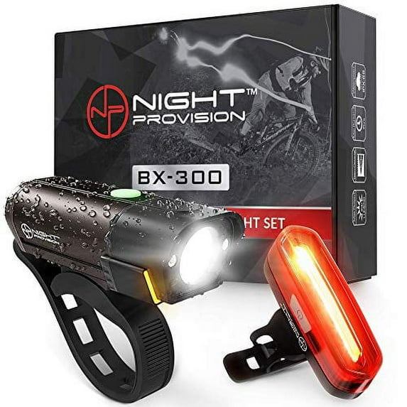 BX-300 Rechargeable USB Bike Light Set Front and Back Lights 300 Lumen LED