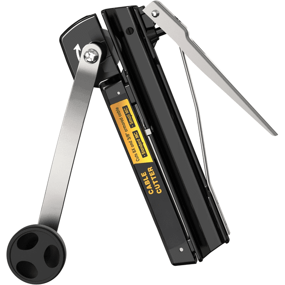 BX/MC Cable Cutter Compatible with Easily Cutting Armored Cables - BX, AC, MC, MCAP, and Greenfield Cables, Cutting Depth Can Be Adjusted Between Standard MC and Reduced-diameter MC, Black