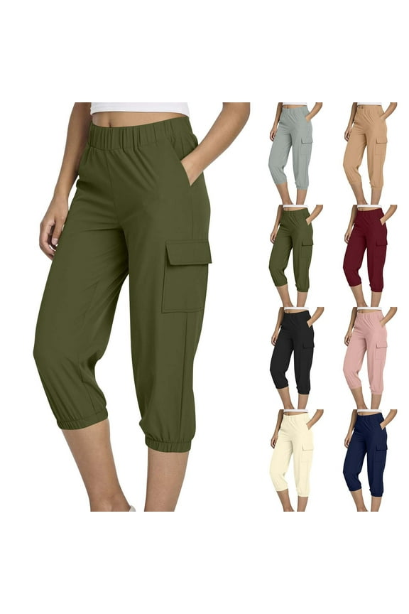 15" Long Shorts for Women Hiking Cargo Bermuda Shorts Lightweight Knee Length Capris for Summer Travel Fishing Black L