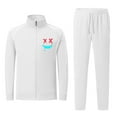 thumbnail image 1 of BXINGOHAI 2 Pieces Sweatsuits for Men Fashion Graphic Stand Collar Tracksuit Full Zip Up Long Sleeve Sweatshirts With Sweatpants 2024 Outdoor Jogging Outfits Sets White,S, 1 of 4