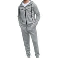 thumbnail image 1 of BXINGOHAI 2 Pieces Sweatsuits For Men Full Zip Up Tracksuits Drawstring Long Sleeve Hoodies Pullover Sweatshirts Elastic Waist Sweatpants 2024 Casual Daily Sets With Pocket Today Gray,XL, 1 of 5