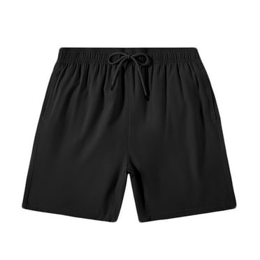 BXINGOHAI 2024 Beach Surfing Shorts For Men Drawstring Quick-Dry Loose Shorts Solid Color Elastic Waist With Pocket Shorts Summer Casual Swimming Shorts Clearance Sale Black,XXXL