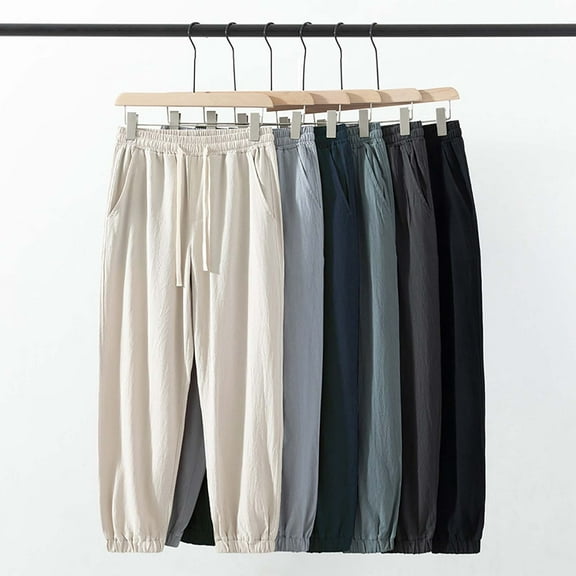 BXINGOHAI 34"/36" Inseam Mens Tall Sweatpants Pants Men with Pockets Workout Joggers Dark Gray,S