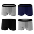 thumbnail image 1 of BXINGOHAI 4Pc Underwear for Men Active Elastic Waistband Boxers Briefs Performance Sports Workout Breathable Short Leg Trunks Lightweight Athletic Running Underpants Clearance Sale Silver,L, 1 of 3