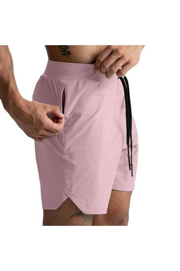 Active Short Mens Shorts Under $10 Men's Sport Shorts Part Pants Casual Solid Color Loose Youth Japanese Retro Breathable Shorts Men Shorts Mens Shorts Pink,XXL