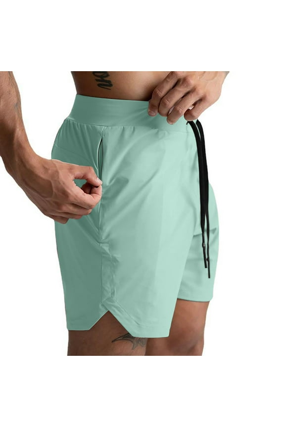 Argyle Shorts Mens Shorts Under $10 Men's Sport Shorts Part Pants Casual Solid Color Loose Youth Japanese Retro Breathable Shorts Men Shorts Mens Shorts Green,S