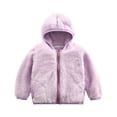 thumbnail image 1 of BXINGOHAI Baby Toddler Girls Boys Fleece Hoody Jacket Zip Up Teddy Coat Shape Warm Winter Outwear Fall Winter Thick Hoodie Coats Today Purple,7-8 Years, 1 of 6