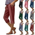 thumbnail image 1 of BXINGOHAI Bermuda Shorts for Women Sweat Cotton Athletic Sports Workout Below Knee Shorts with Pockets Wine XL, 1 of 7