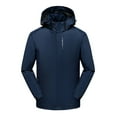 thumbnail image 1 of BXINGOHAI Big And Tall Hooded Jackets for Men Full Zip Long Sleeved Windbreake Jacket Slim Fitting Zip Pockets Coats Athletic Jogging Outwear Dark Blue,XXXL, 1 of 3