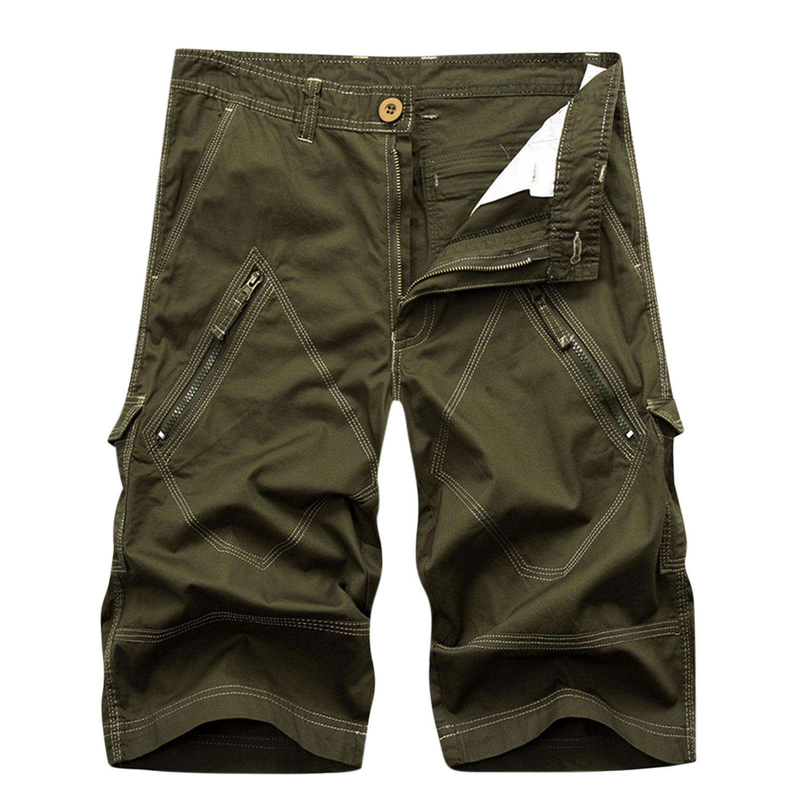 BXINGOHAI Chino Shorts Men 12 Inch Inseam Men's Big & Tall Wrinkle