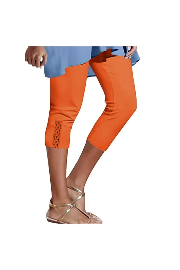 Capri Pants for Women Workout Leggings Capris Side Control Women's Yoga Pants Capris Pants for Women 2024 Capri Orders Placed By Me On Walmart In 2024 Orange,XXXL