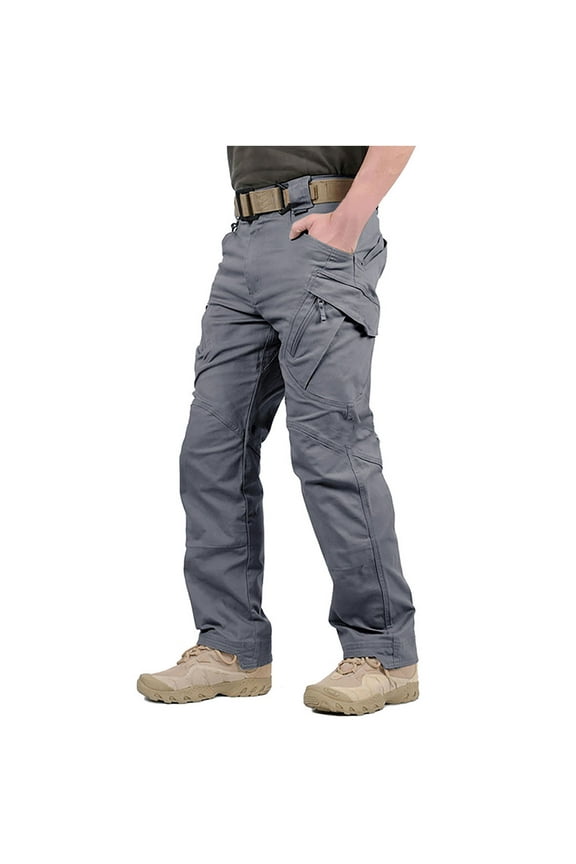 Cargo Pants For Men Resistant Work Pants Big And Tall Solid Workout Pant 2025 Athletic Hiking Long Pant With Pocket Today Gray,L