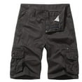 thumbnail image 1 of BXINGOHAI Cargo Shorts for Teen Boys 16x24 Shorts for Big and Tall Men's Casual Pure Color Outdoors Pocket Beach Work Trouser Cargo Shorts Pant Dark Gray,L, 1 of 2