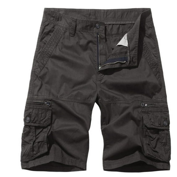 BXINGOHAI Cargo Shorts for Teen Boys 16x24 Shorts for Big and Tall Men's Casual Pure Color Outdoors Pocket Beach Work Trouser Cargo Shorts Pant Dark Gray,L