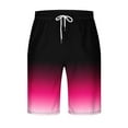 thumbnail image 1 of BXINGOHAI Casual Fashion Gradient Shorts For Men Stretchy With Pockets Drawstring Elastic Waist Shorts Summer Beach Loose Fit Shorts Fall Savings Hot Pink,S, 1 of 3