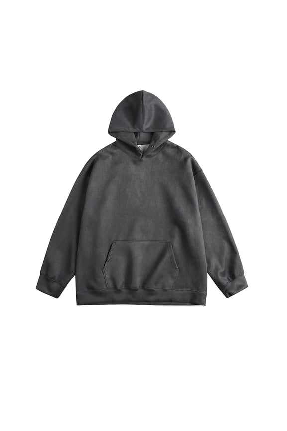 Casual Hoodies Sweatshirts For Men Solid Pullover Shirts 2024 Daily Streetwear Long Sleeve Hooded Tops With Kangaroo Pocket Dark Gray,XXXL