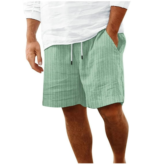 BXINGOHAI Casual Shorts Pants For Men Summer Outdoor Comfortable Shorts Solid Elastic Waist Drawstring Shorts With Pocket Green,XXXL