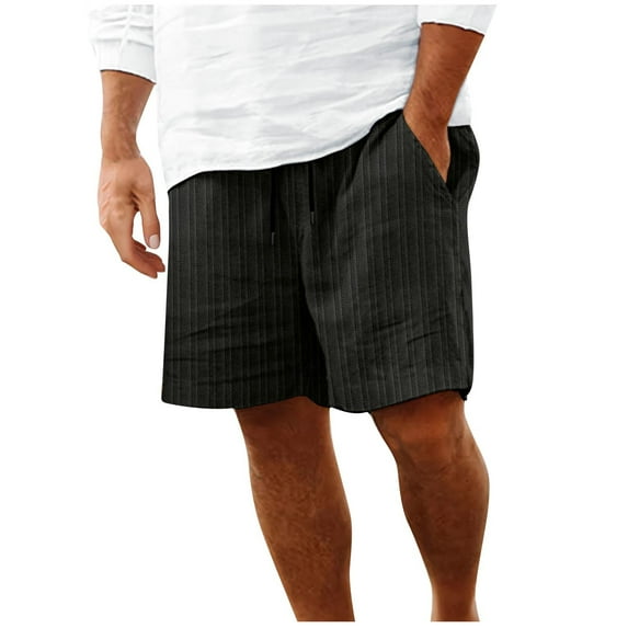 BXINGOHAI Casual Shorts Pants For Men Summer Outdoor Comfortable Shorts Solid Elastic Waist Drawstring Shorts With Pocket Fall Savings Black,XXL