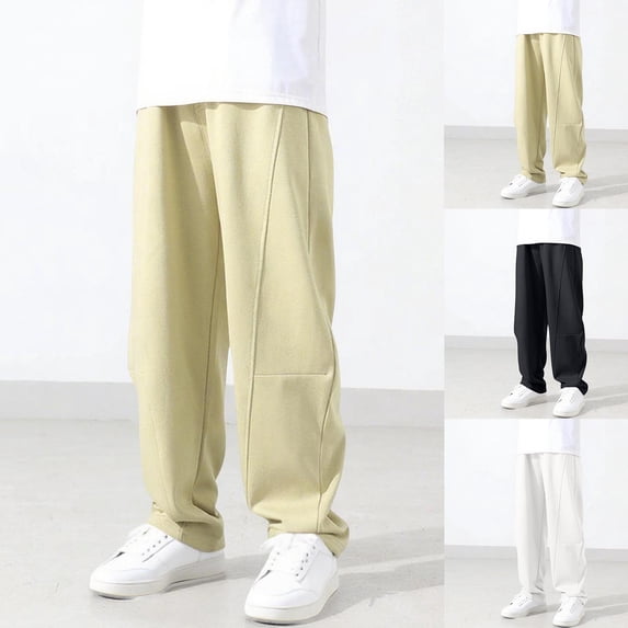 BXINGOHAI Children's Sweatpant Solid Color Elastic Waist Pants Loose Sports Pants Mid Size Children's Casual Sweatpants Khaki 11 Years