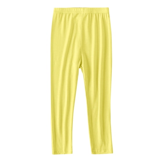 BXINGOHAI Comfortable Leggings for Girls Softness and Breathability Pants Stretchy Tights Pant 2025 Fall Legging under 5 Yellow,4 Years
