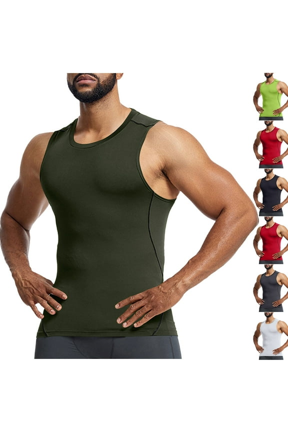 Compression Shirt Men Shapewear Slimming Body Shaper Vest Compression Tank Top Undershirt Sale Black,L