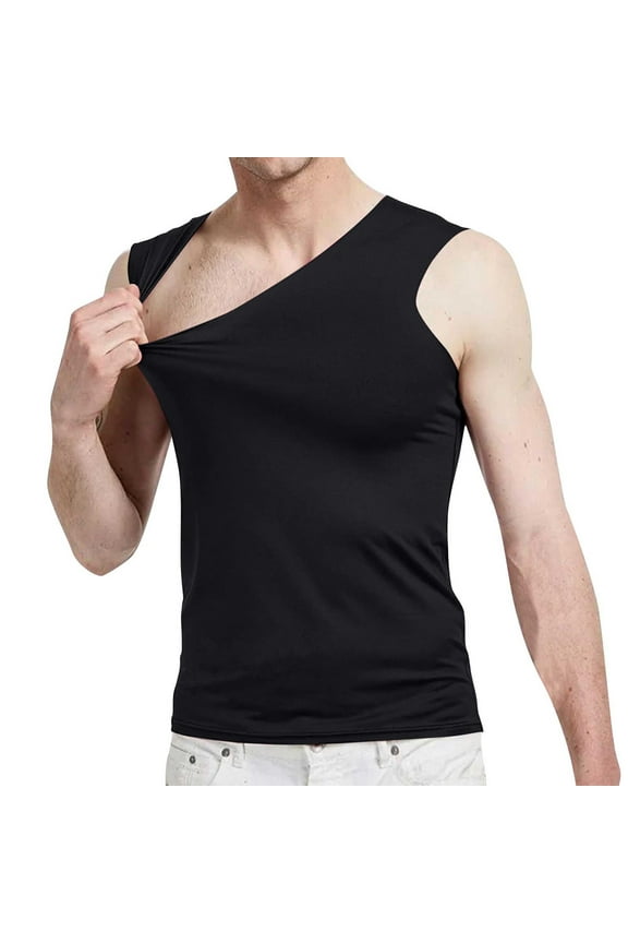 Compression Shirts for Men Slimming Body Shaper Vest Tank Top Undershirt Tummy Control Shapewear Today Black,XXXL