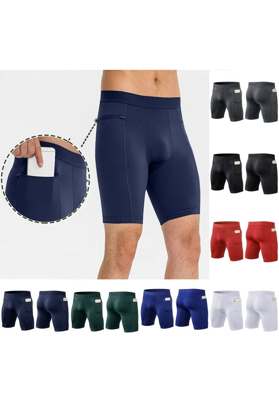 Compression Shorts for Men Sport Shorts Athletic Workout Running Performance Baselayer Underwear White,S