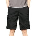 thumbnail image 1 of BXINGOHAI Cotton Cargo Shorts For Men Solid With Multi Pockets Zipper Drawstring Straight Pants Casual Outdoor Fitness Shorts Black,XXXL, 1 of 4