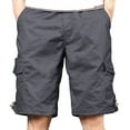 thumbnail image 1 of BXINGOHAI Cotton Cargo Shorts For Men Solid With Multi Pockets Zipper Drawstring Straight Pants Casual Outdoor Fitness Shorts Gray,XXXL, 1 of 4